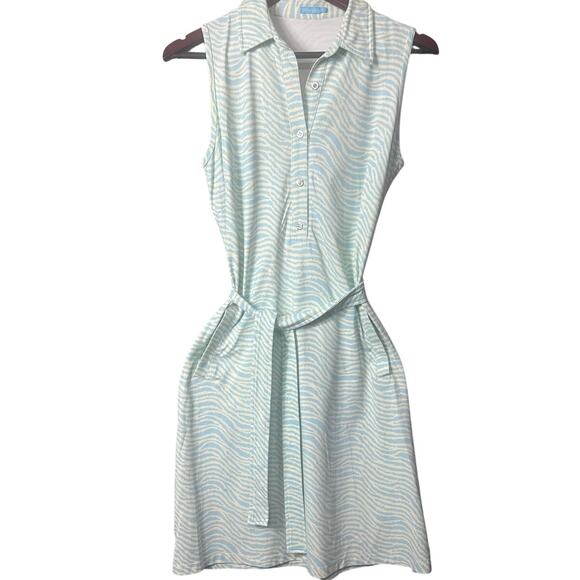 J. McLaughlin Womens Sleeveless Dress Blue Animal Print Nylon Spandex Size M - Picture 4 of 9